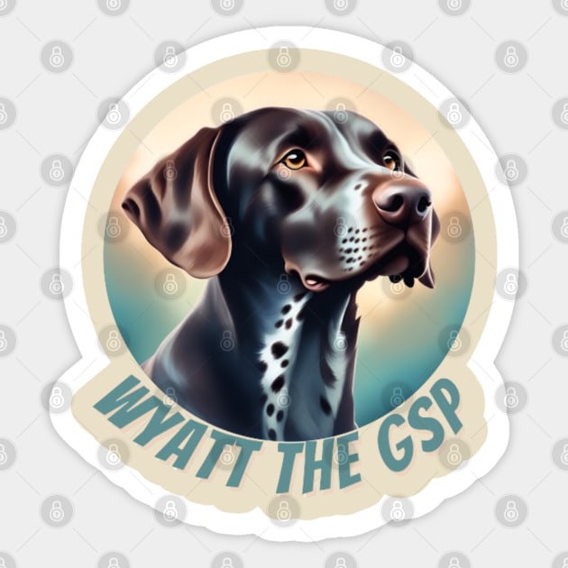 wyatt the gsp Sticker by Alexander S.